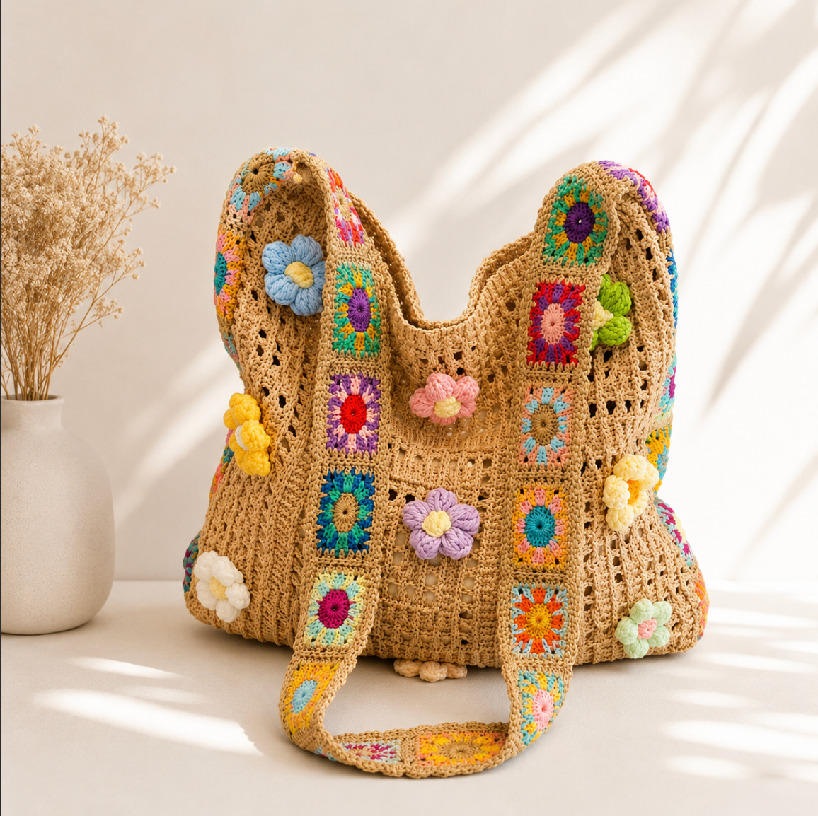 Lily Flower Crochet Bag