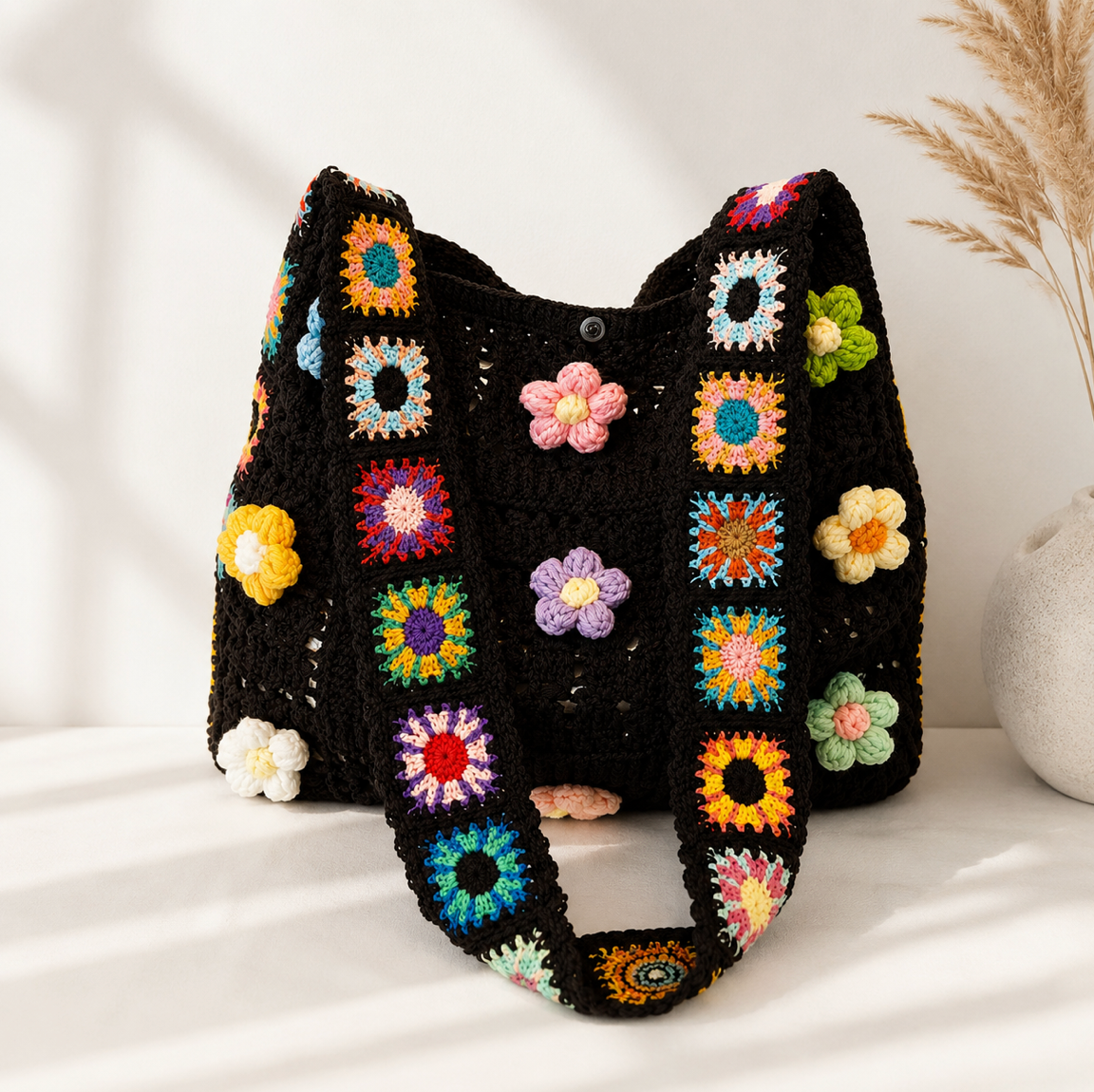 Lily Flower Crochet Bag